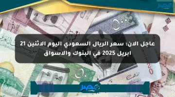 عاجل الآن: سعر الريال السعودي اليوم الإثنين 21 أبريل 2025 في البنوك والأسواق